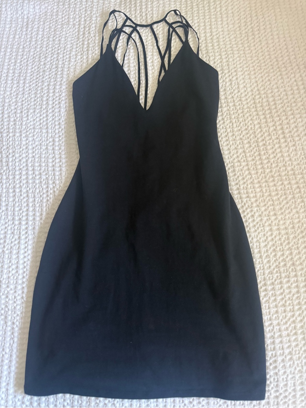 Express Black Mini Dress with Strappy V-Neck